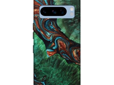 Pixel 8 Pro Wood+Resin Live Edge Phone Case - Angelique (Teal & Gold, 698381) Sale