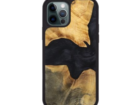 iPhone 12 Pro Wood+Resin Phone Case - Iva (Pure Black, 699667) Online now