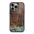 iPhone 15 Pro Max Wood+Resin Phone Case - Raelyn (Teal & Gold, 698428) Online now