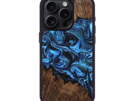 iPhone 15 Pro Wood+Resin Phone Case - Dina (Blue, 699135) Online Hot Sale