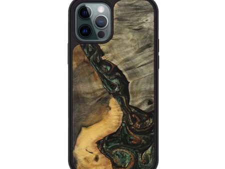 iPhone 12 Pro Wood+Resin Phone Case - Daxton (Green, 699118) Online Hot Sale