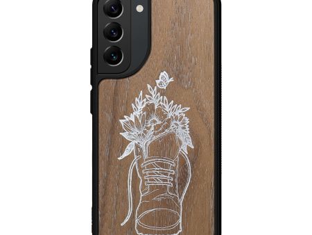 Galaxy S22 Plus Wood+Resin Phone Case - Wildflower Walk - Walnut (Curated) Supply