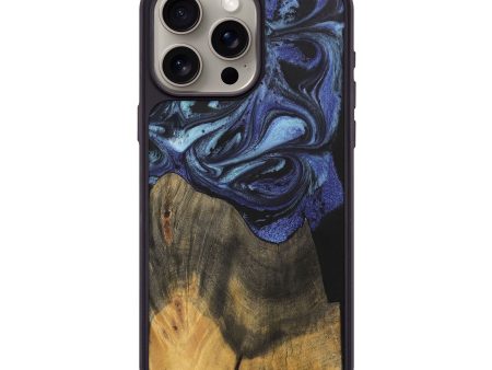 iPhone 15 Pro Max Wood+Resin Phone Case - Eileen (Blue, 699802) Online Sale