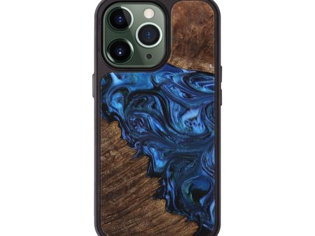 iPhone 13 Pro Wood+Resin Phone Case - Lesley (Blue, 699137) Cheap