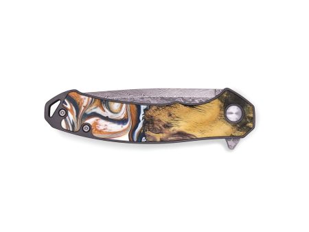 EDC Wood+Resin Pocket Knife - Tevin (Green, 697665) For Sale