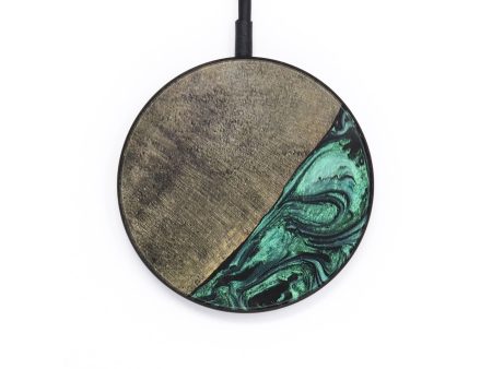 Circle Wood+Resin Wireless Charger - William (Green, 697860) Online Sale