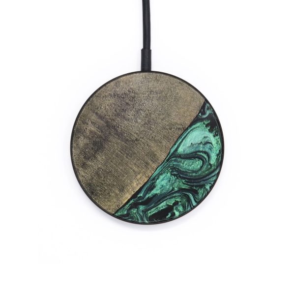 Circle Wood+Resin Wireless Charger - William (Green, 697860) Online Sale