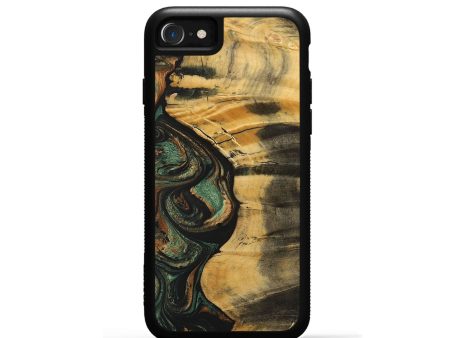 iPhone SE Wood+Resin Phone Case - Sandra (Green, 699124) Sale