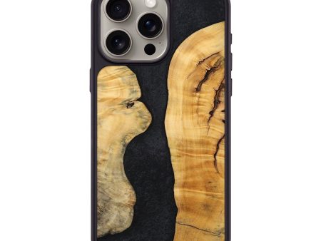 iPhone 15 Pro Max Wood+Resin Phone Case - Saul (Pure Black, 698908) Sale