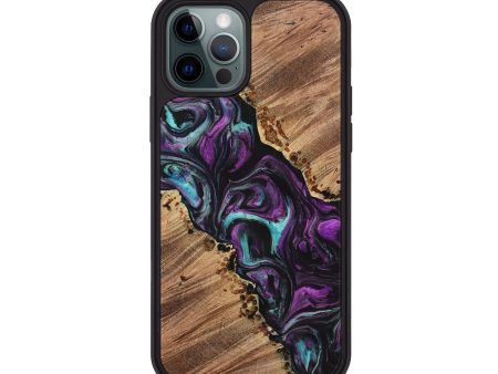 iPhone 12 Pro Wood+Resin Phone Case - Lauren (Purple, 699105) For Cheap