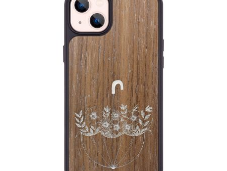 iPhone 14 Plus Wood+Resin Phone Case - No Rain No Flowers - Walnut (Curated) Sale