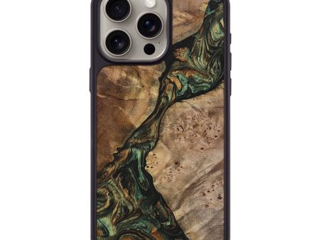 iPhone 15 Pro Max Wood+Resin Phone Case - Hailee (Green, 699122) Hot on Sale