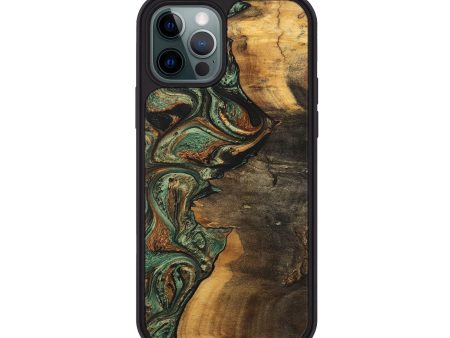 iPhone 12 Pro Wood+Resin Phone Case - Spencer (Green, 699116) on Sale