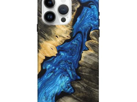 iPhone 15 Pro Max Wood+Resin Live Edge Phone Case - Elias (Blue, 697636) Hot on Sale