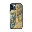 iPhone 12 Pro Wood+Resin Phone Case - Kingston (Teal & Gold, 698421) on Sale