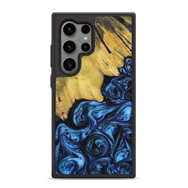 Galaxy S24 Ultra Wood+Resin Phone Case - Minnie (Blue, 699133) Cheap