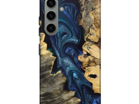 Galaxy S24 Plus Wood+Resin Live Edge Phone Case - Brenden (Blue, 697633) on Sale