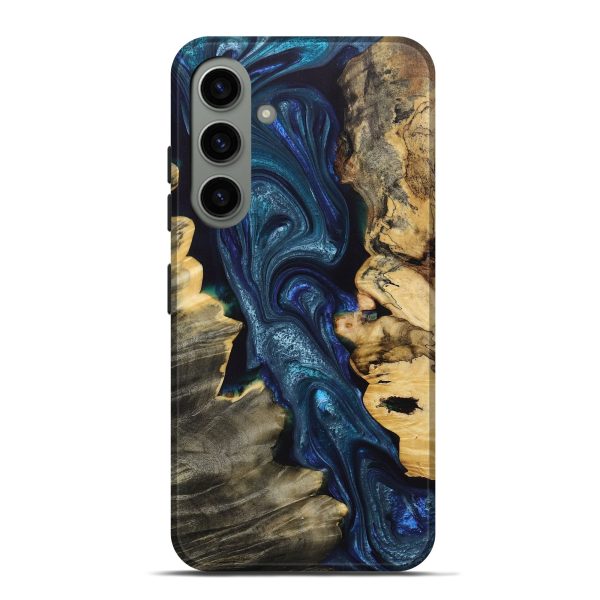 Galaxy S24 Plus Wood+Resin Live Edge Phone Case - Brenden (Blue, 697633) on Sale