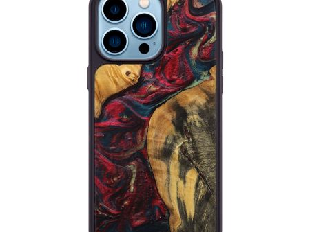 iPhone 14 Pro Max Wood+Resin Phone Case - Kaylani (Red, 699146) Supply