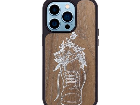 iPhone 14 Pro Wood+Resin Phone Case - Wildflower Walk - Walnut (Curated) Discount