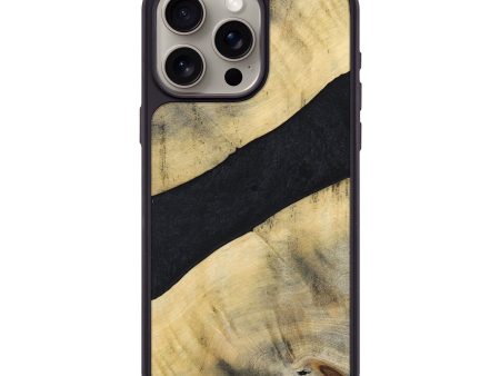 iPhone 15 Pro Max Wood+Resin Phone Case - Cohen (Pure Black, 698917) Discount