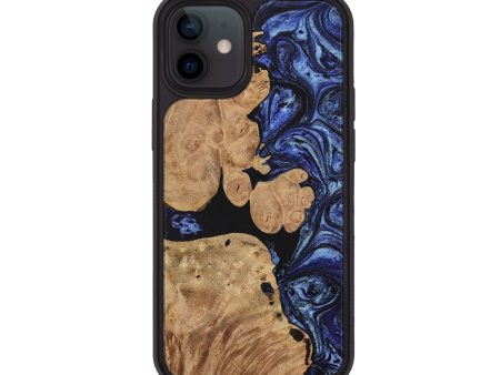 iPhone 12 Wood+Resin Phone Case - Nicolette (Blue, 699138) Sale