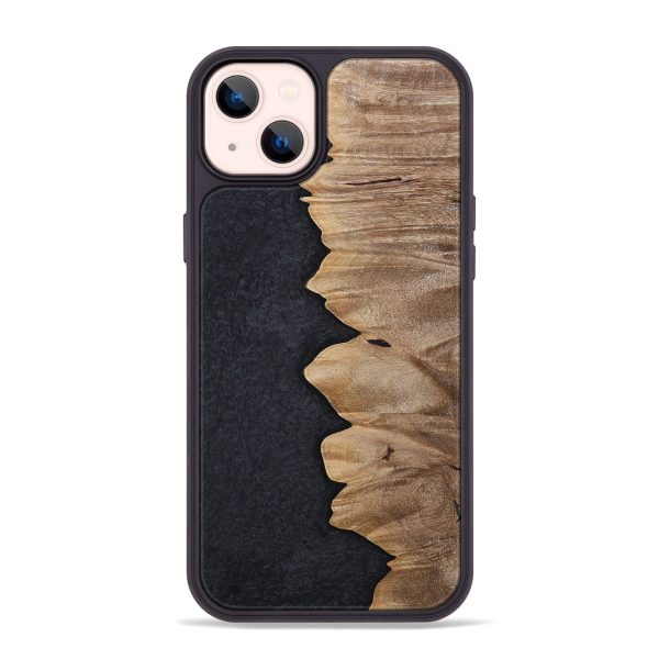 iPhone 14 Plus Wood+Resin Phone Case - Cyrus (Pure Black, 698925) Online