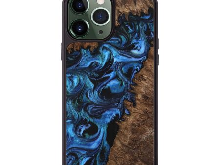 iPhone 13 Pro Max Wood+Resin Phone Case - Kamila (Blue, 699143) Discount