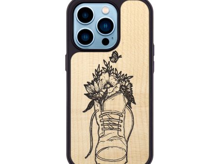 iPhone 14 Pro Wood+Resin Phone Case - Wildflower Walk - Maple (Curated) Discount