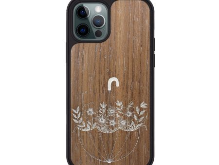 iPhone 12 Pro Wood+Resin Phone Case - No Rain No Flowers - Walnut (Curated) Discount