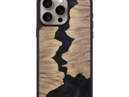 iPhone 15 Pro Max Wood+Resin Phone Case - Sofia (Pure Black, 699671) on Sale