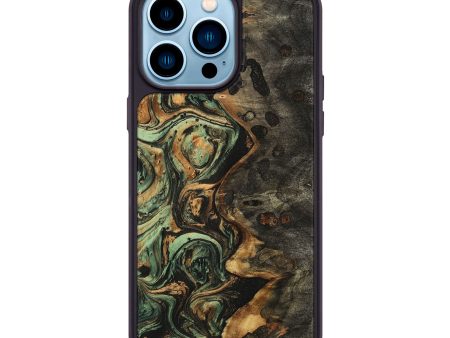 iPhone 14 Pro Max Wood+Resin Phone Case - Dionne (Green, 699126) Online now