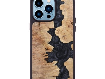 iPhone 14 Pro Max Wood+Resin Phone Case - Henry (Pure Black, 698444) Online Hot Sale