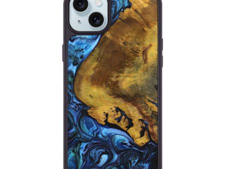 iPhone 15 Plus Wood+Resin Phone Case - Madisyn (Blue, 699131) Supply