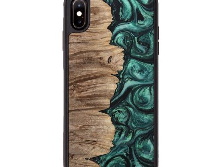 iPhone Xs Max Wood+Resin Phone Case - Caroline (Green, 699125) Cheap