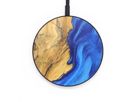 Circle Wood+Resin Wireless Charger - Alyssa (Blue, 697881) Supply