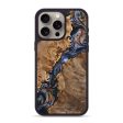 iPhone 15 Pro Max Wood+Resin Phone Case - Ian (Teal & Gold, 699076) Sale