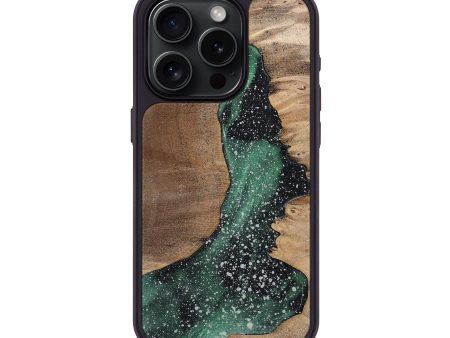 iPhone 15 Pro Wood+Resin Phone Case - Addie (Cosmos, 698965) For Sale