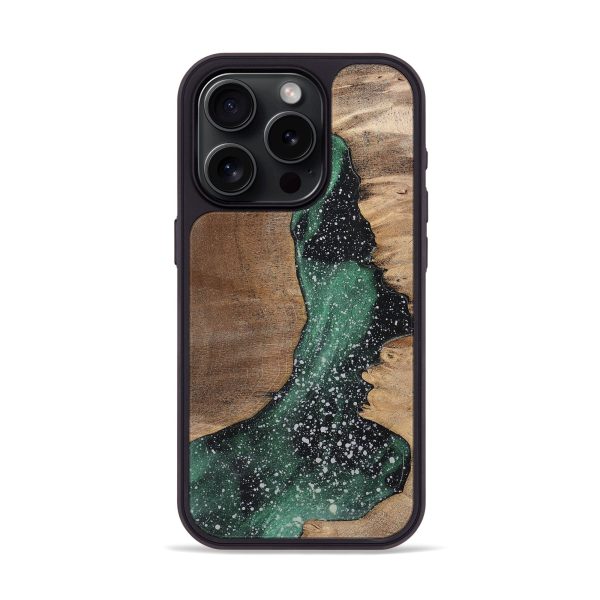 iPhone 15 Pro Wood+Resin Phone Case - Addie (Cosmos, 698965) For Sale