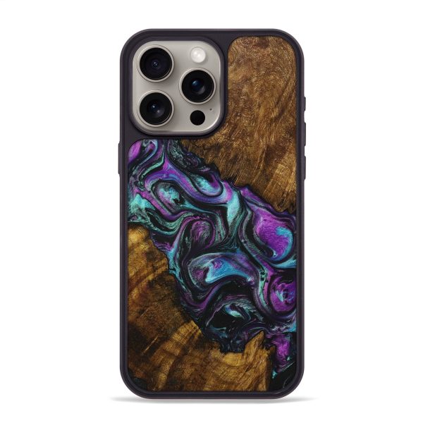 iPhone 15 Pro Max Wood+Resin Phone Case - Desmond (Purple, 699097) Online now