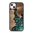 iPhone 14 Plus Wood+Resin Phone Case - Audrina (Green, 699115) Cheap