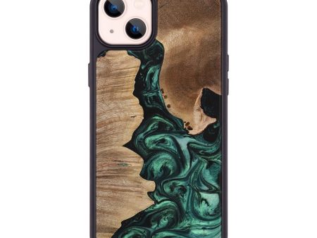 iPhone 14 Plus Wood+Resin Phone Case - Audrina (Green, 699115) Cheap