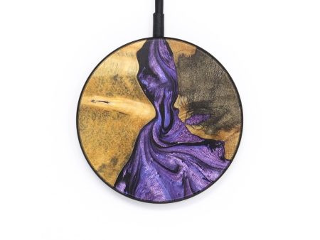 Circle Wood+Resin Wireless Charger - Naomi (Purple, 697867) Hot on Sale