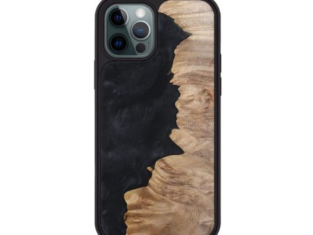 iPhone 12 Pro Wood+Resin Phone Case - Cierra (Pure Black, 699675) Discount