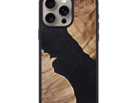 iPhone 15 Pro Max Wood+Resin Phone Case - Stephen (Pure Black, 698915) Discount