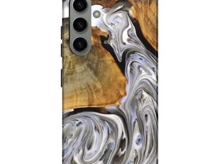 Galaxy S24 Plus Wood+Resin Live Edge Phone Case - Lawson (Black & White, 698757) Hot on Sale