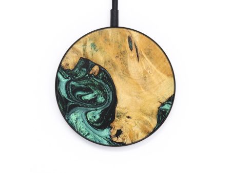 Circle Wood+Resin Wireless Charger - Britney (Green, 697864) For Cheap