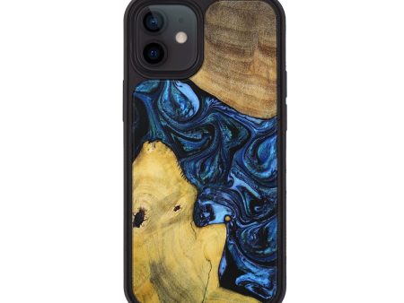 iPhone 12 Wood+Resin Phone Case - Dennis (Blue, 699141) Online Hot Sale