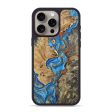 iPhone 15 Pro Max Wood+Resin Phone Case - Elise (Teal & Gold, 695202) Supply