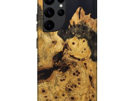 Galaxy S22 Ultra Wood+Resin Live Edge Phone Case - Bernadette (Pure Black, 696171) Discount